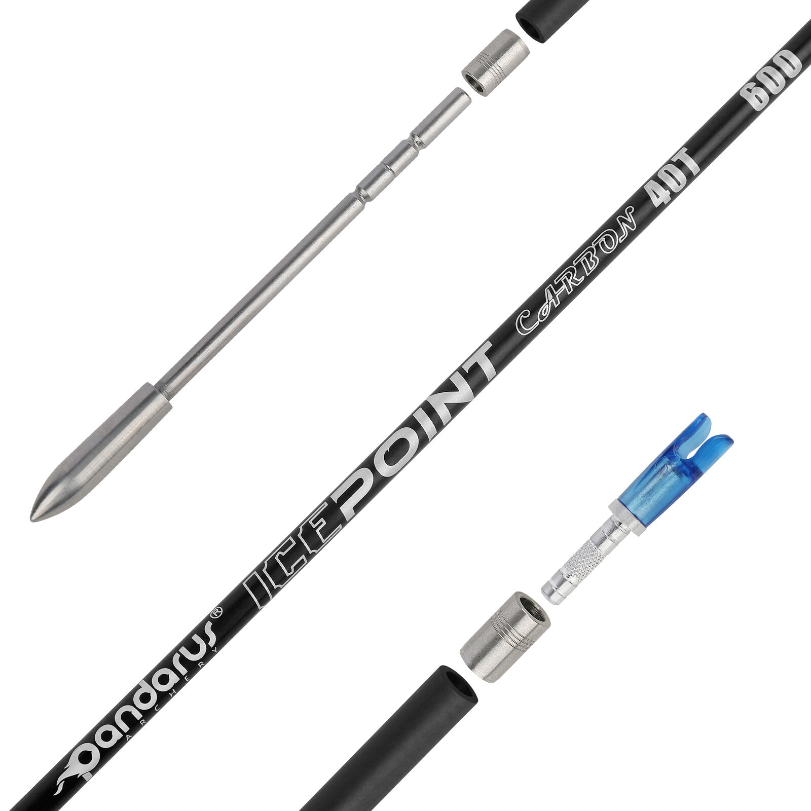 12X 40T Carbon Arrows SP350-1000 Hunting Arrows 3.2mm Archery Hunting PANDARUS